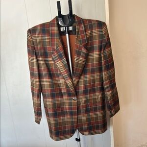 Valerie Stevens Plaid Blazer in Brown and Red